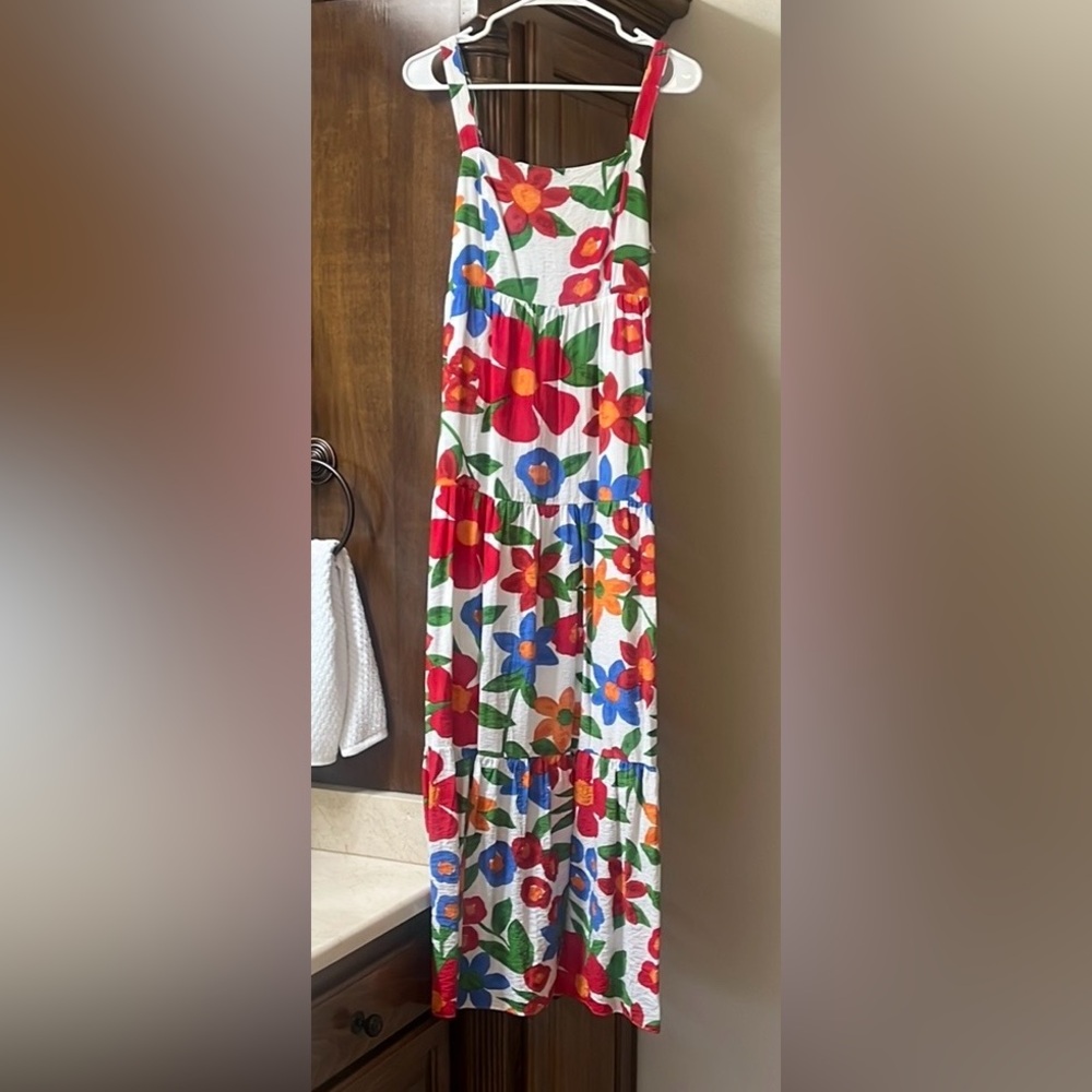 Floral Women's dress - Red, Blue, Orange